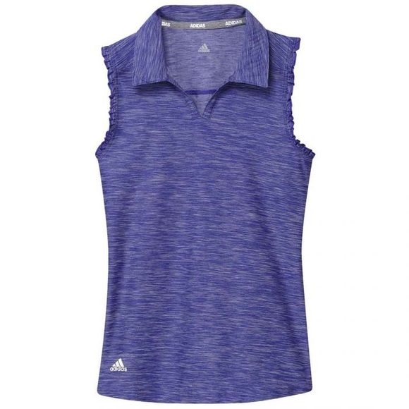 🆕 NWT adidas spacedye purple sleeveless golf polo size 8-10